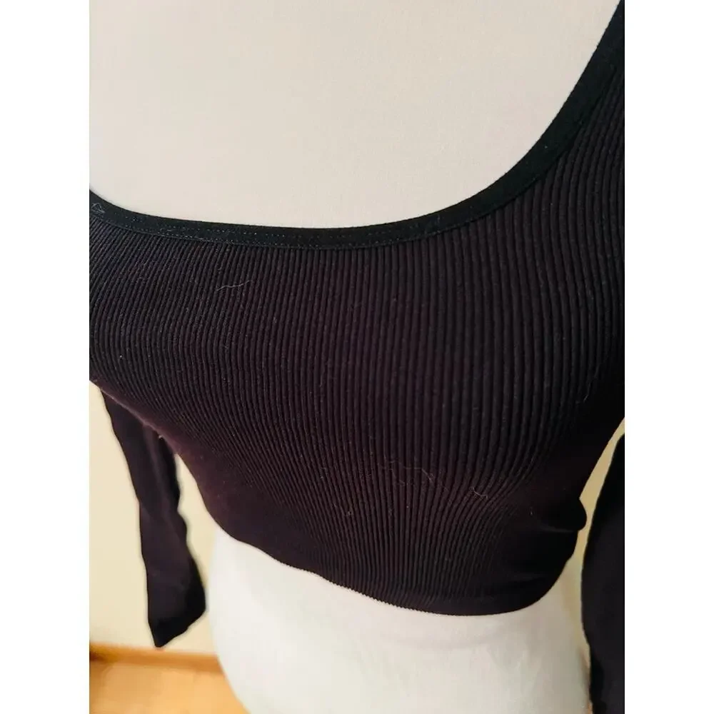 Aritzia Sunday Best Ribbed Black Long Sleeve